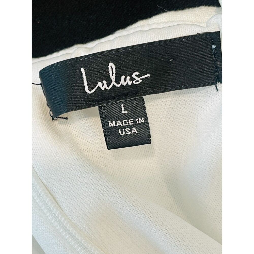 ~ Lulu's Lg Cocktail Mini Dress White Bodycon Hoco Dance Semi-Formal Stretch - Picture 8 of 13